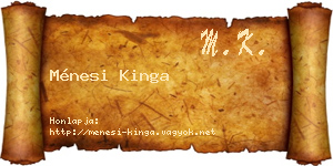 Ménesi Kinga névjegykártya
